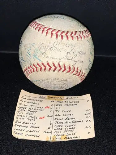1971 San Francisco Giants Team Baseball Willie Mays McCovey Gaylord Perry 24Sigs