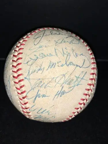 1971 San Francisco Giants Team Baseball Willie Mays McCovey Gaylord Perry 24Sigs