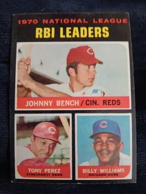 1971 Topps #64 - NL RBI Leaders. Johnny Bench Tony Perez Billy Williams. EX - Baseball Card Single