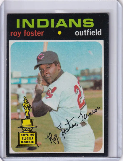 1971 Topps Baseball card of Roy Foster, Cleveland Indians outfielder in batting stance