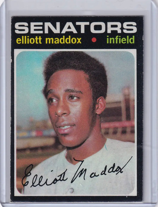 1971 Topps Baseball #11 Elliott Maddox - Washington Senators RC - Baseball Card Single