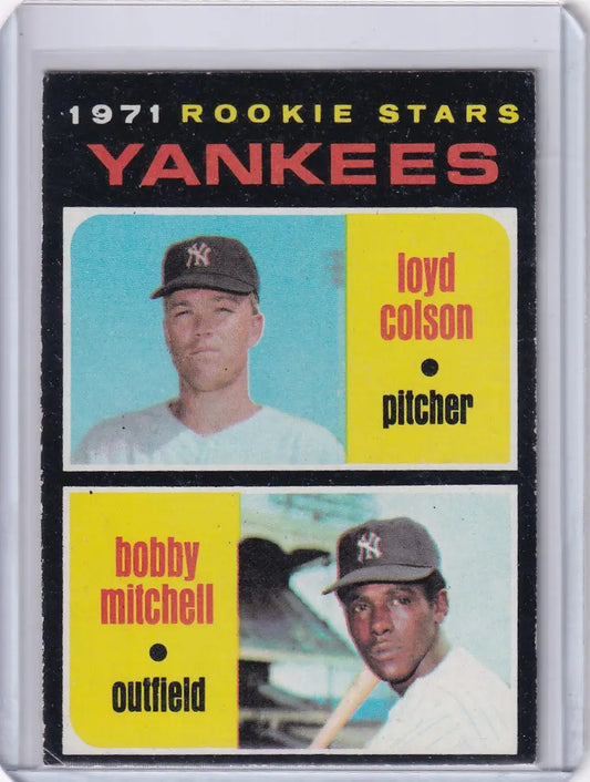 1971 Topps Baseball #111 Yankee Rookies Loyd Colson / Bobby Mitchell RC - Baseball Card Single