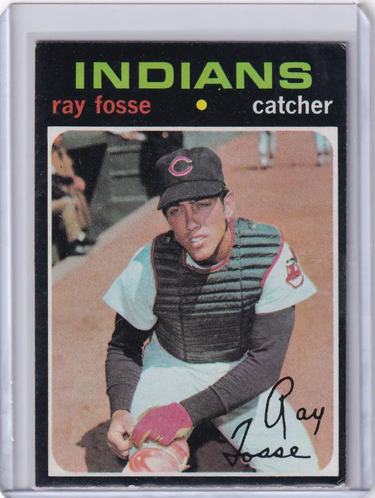 1971 Topps Baseball card of Ray Fosse in Cleveland Indians catching gear