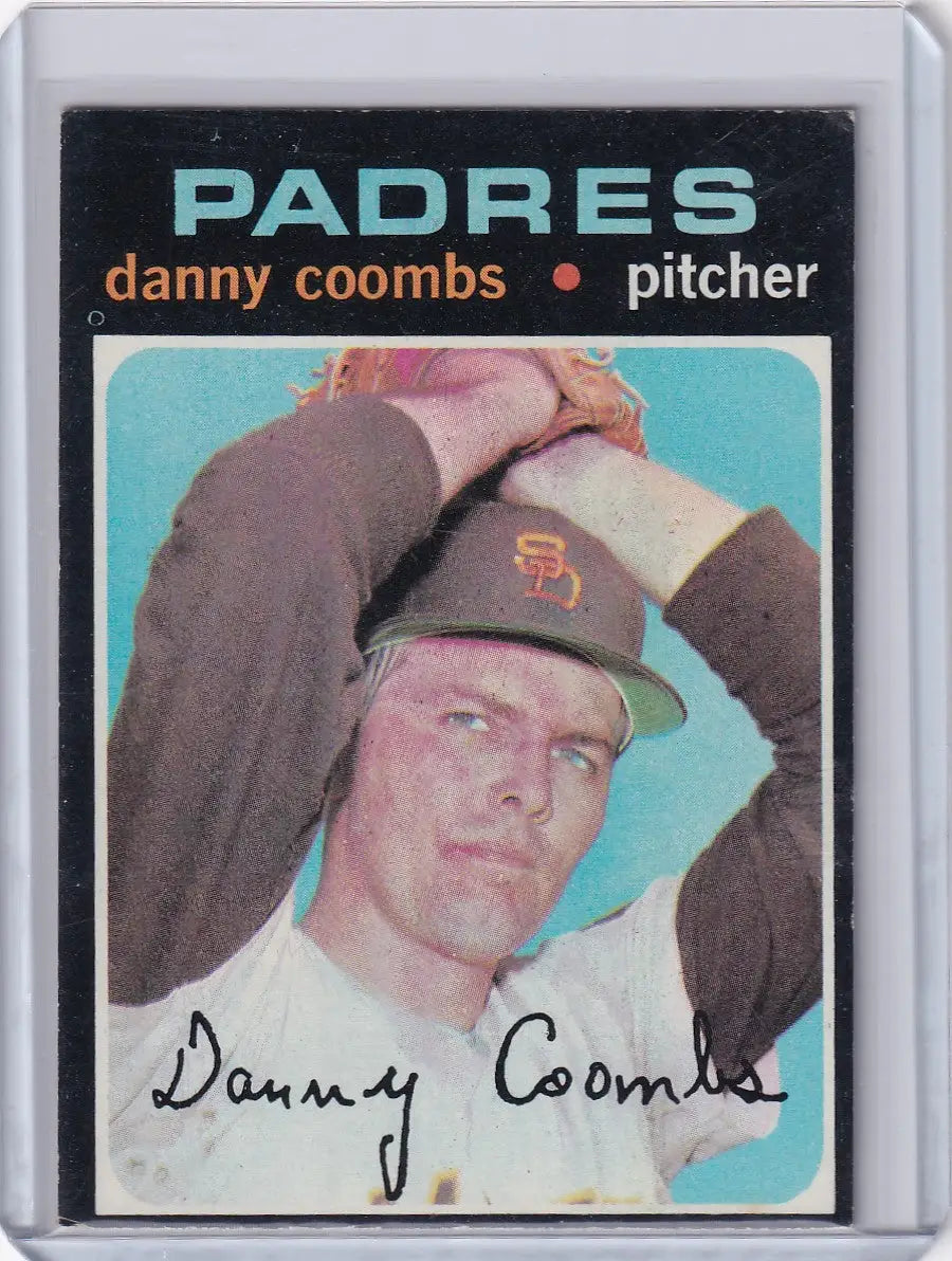Danny Coombs 1971 Topps Baseball card featuring San Diego Padres design