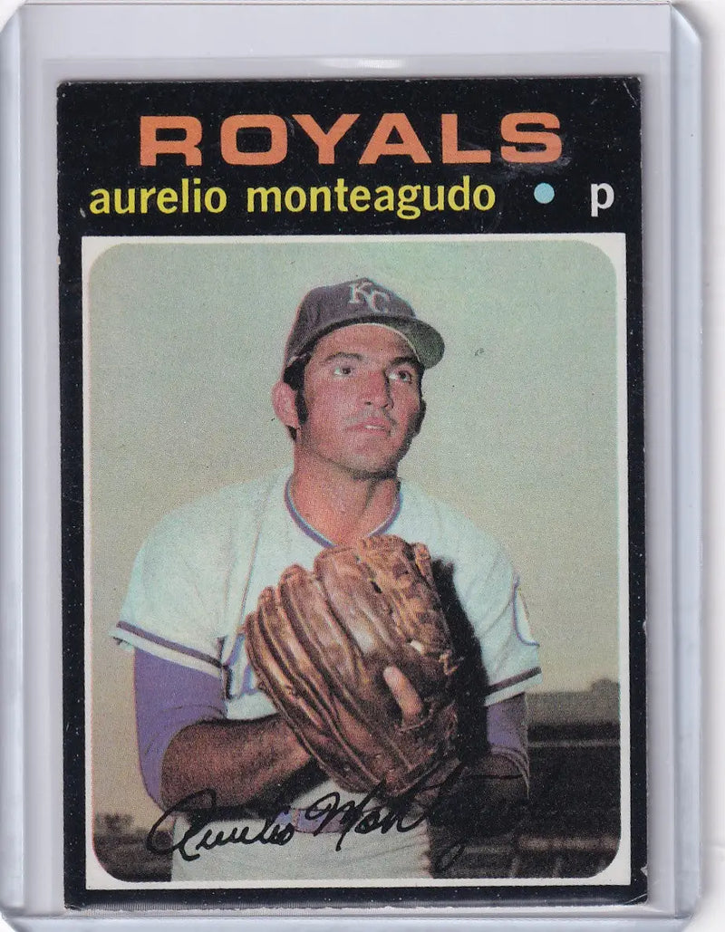 1971 Topps Baseball #129 Aurelio Monteagudo - Kansas City Royals