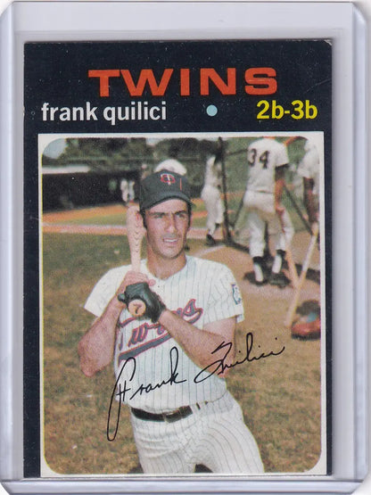 Topps Baseball card of Frank Quilici in Minnesota Twins uniform and cap