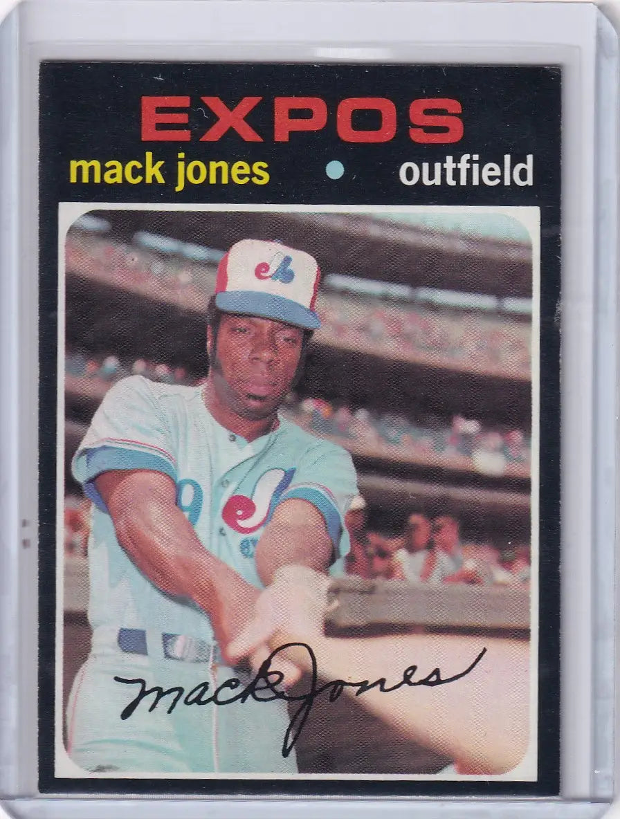Vintage 1971 Topps Baseball card of Mack Jones from the Montreal Expos classic uniform