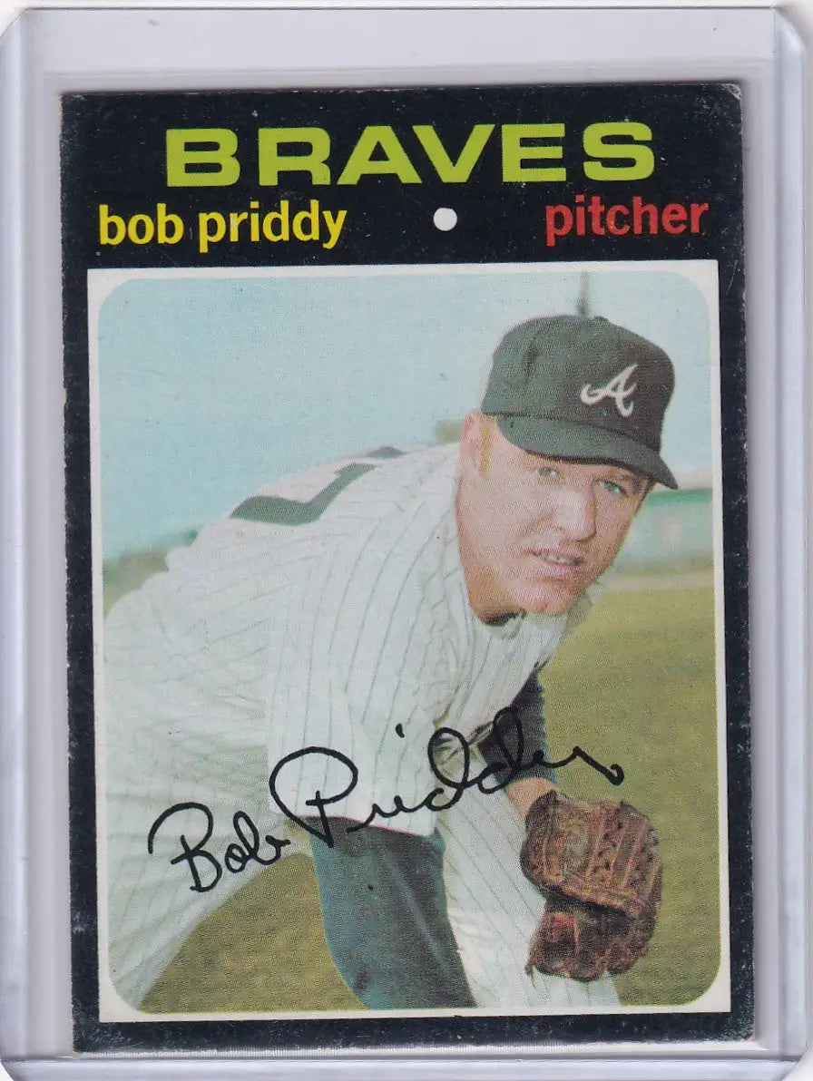 1971 Topps Baseball card of Bob Priddy, Atlanta Braves pitcher