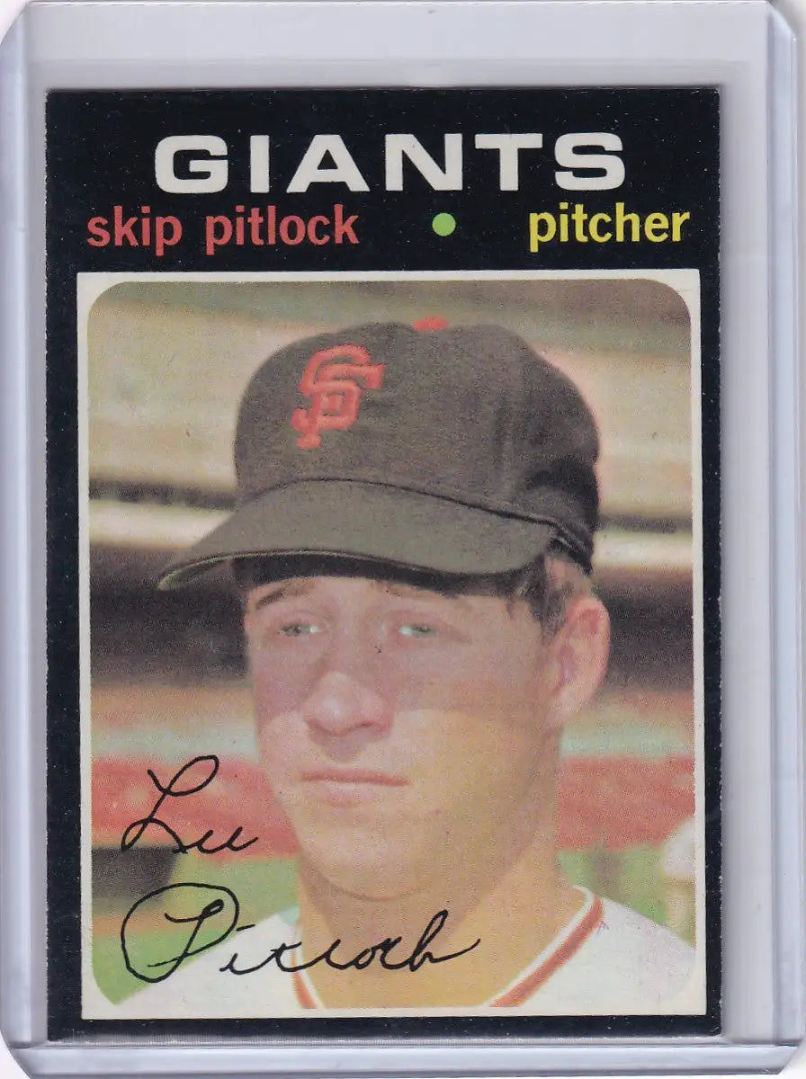 1971 Topps Baseball #19 Skip Pitlock - San Francisco Giants RC