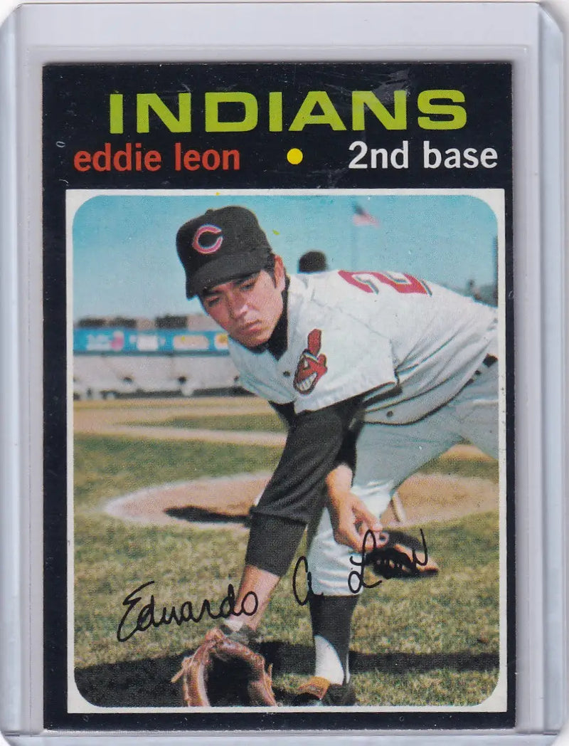 1971 Topps Baseball #252 Eddie Leon - Cleveland Indians - Baseball Card Single