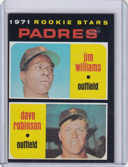 1971 Topps Baseball #262 Padres Rookies - Jim Williams / Dave Robinson RC - Baseball Card Single