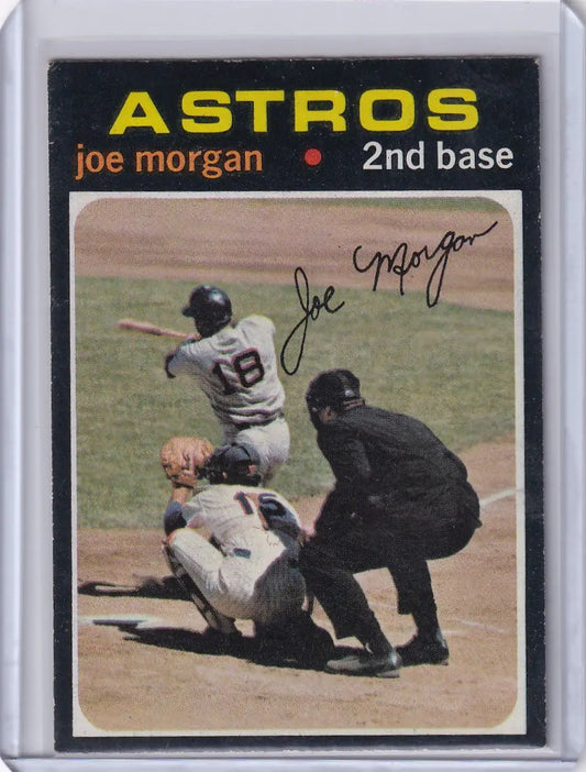 1971 Topps Baseball card of Joe Morgan sliding into base for the Houston Astros