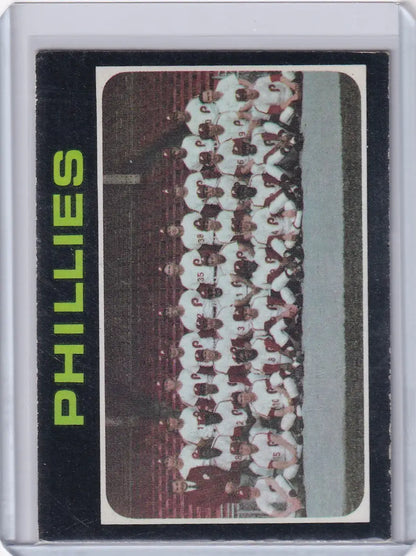 Vintage Philadelphia Phillies team baseball card from 1971 Topps Baseball set
