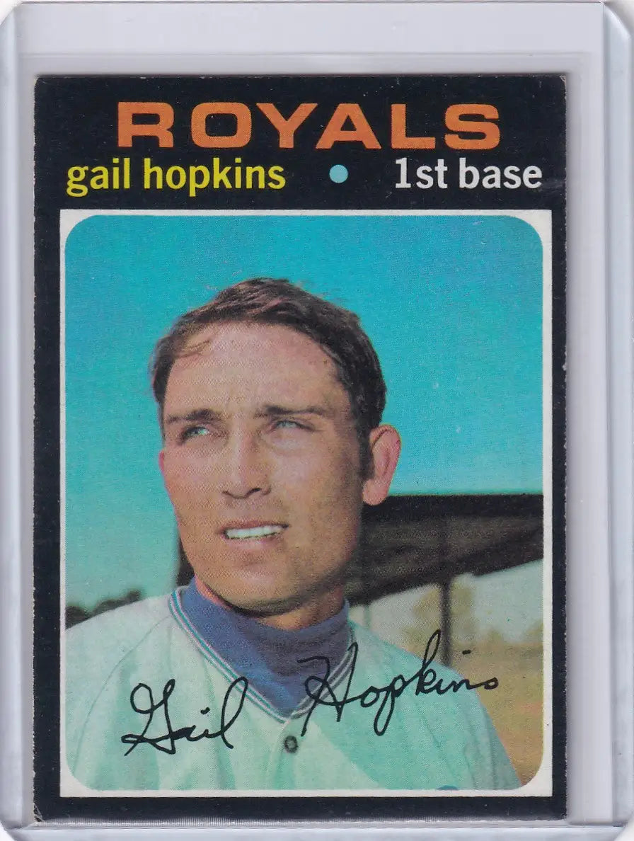 Gail Hopkins 1971 Topps Baseball card featuring Kansas City Royals player