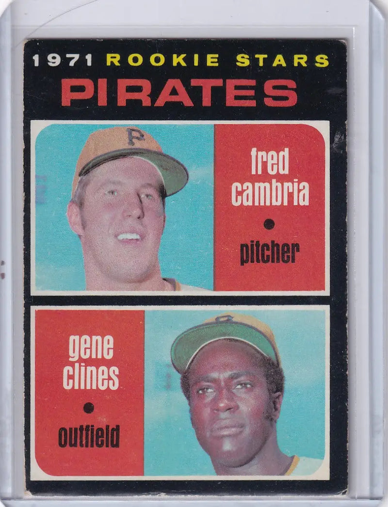 1971 Topps Baseball #27 Pirates Rookies - Fred Cambria / Gene Clines RC
