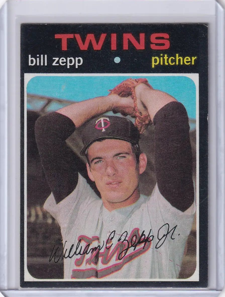 1971 Topps Baseball #271 Bill Zepp - Minnesota Twins pitcher in wind-up pose