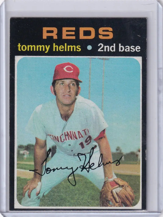 1971 Topps Baseball card of Tommy Helms from the Cincinnati Reds team
