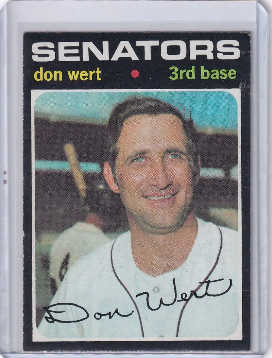 1971 Topps Baseball #307 Don Wert - Washington Senators