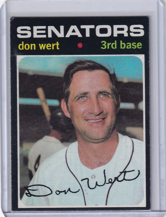 1971 Topps Baseball #307 Don Wert - Washington Senators - Baseball Card Single