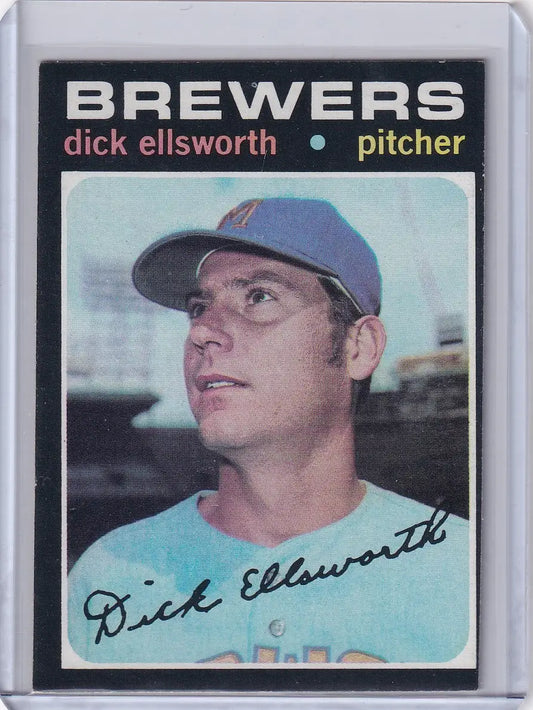 1971 Topps Baseball #309 Dick Ellsworth - Milwaukee Brewers - Baseball Card Single