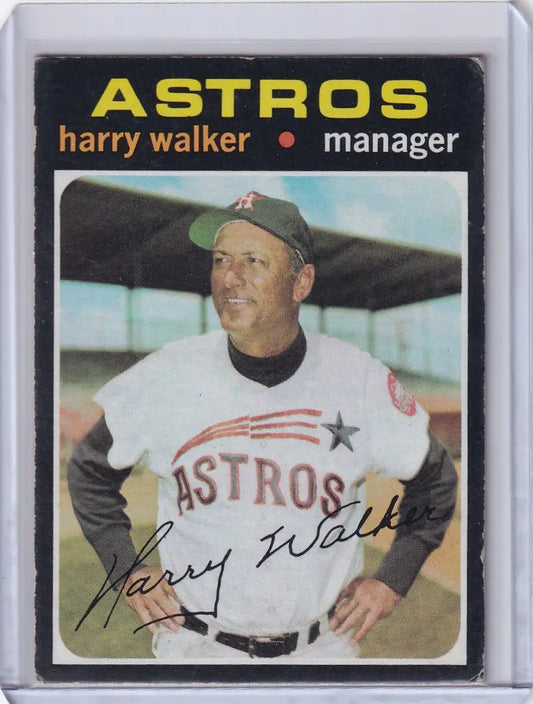 1971 Topps Baseball #312 Harry Walker - Houston Astros - Baseball Card Single