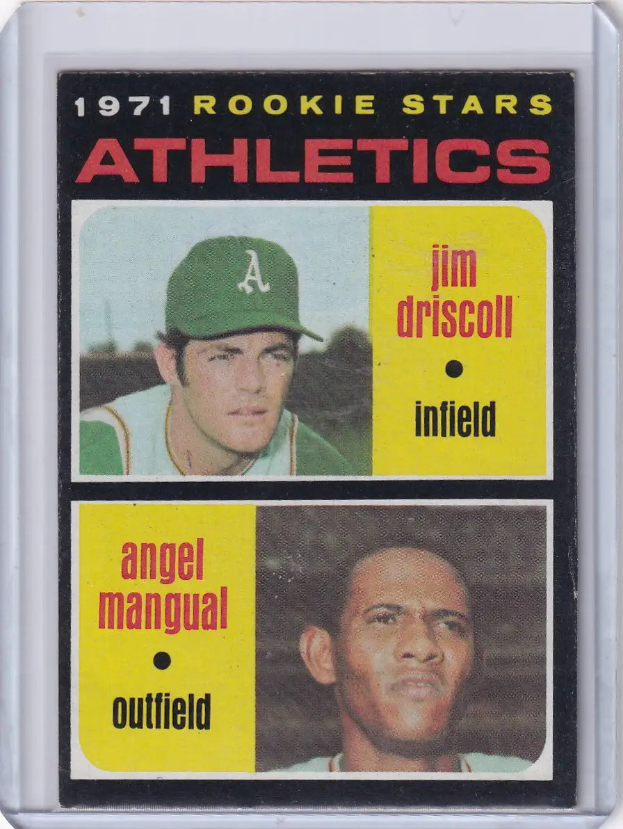 1971 Topps Baseball #317 Athletics Rookies - Jim Driscoll / Angel Mangual RC