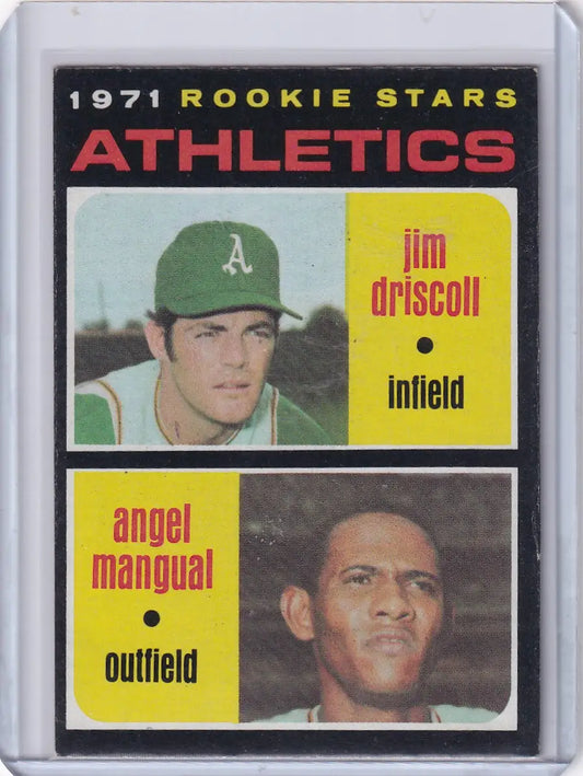 1971 Topps Baseball #317 Athletics Rookies - Jim Driscoll / Angel Mangual RC - Baseball Card Single