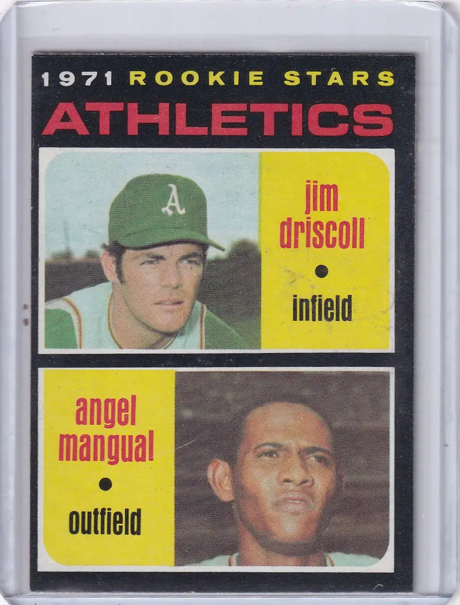1971 Topps Baseball #317 Athletics Rookies - Jim Driscoll / Angel Mangual RC