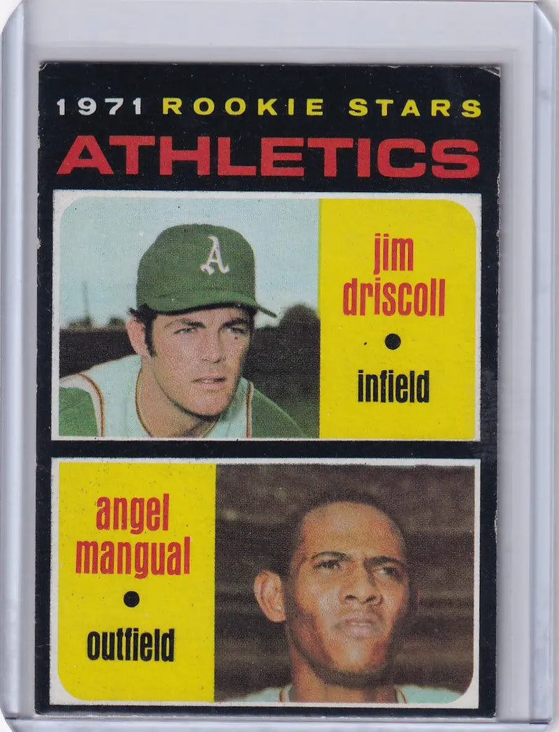 1971 Topps Baseball #317 Athletics Rookies - Jim Driscoll / Angel Mangual RC