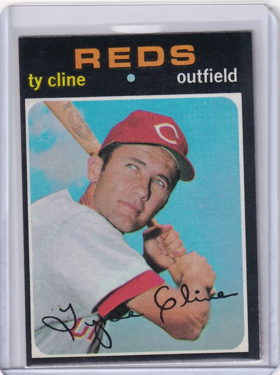 Topps Baseball card of Ty Cline - Cincinnati Reds outfielder from 1971