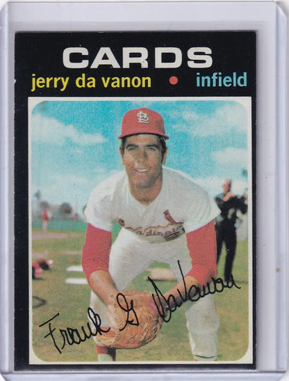Topps Baseball card of Jerry DaVanon, infielder for the St. Louis Cardinals