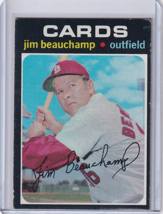 1971 Topps Baseball #322 Jim Beauchamp - St. Louis Cardinals - Baseball Card Single