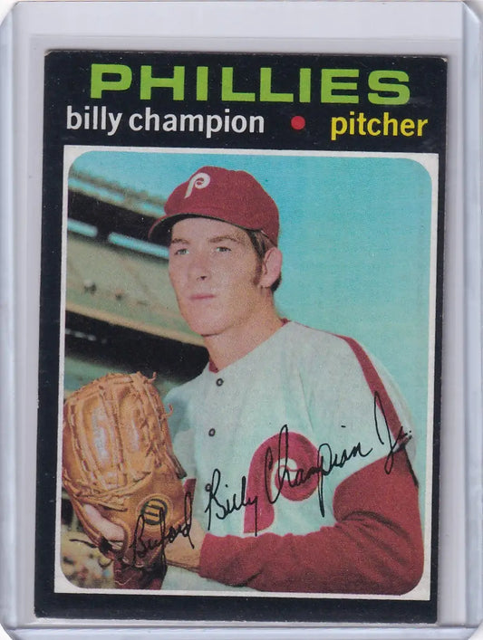 1971 Topps Baseball #323 Billy Champion - Philadelphia Phillies - Baseball Card Single