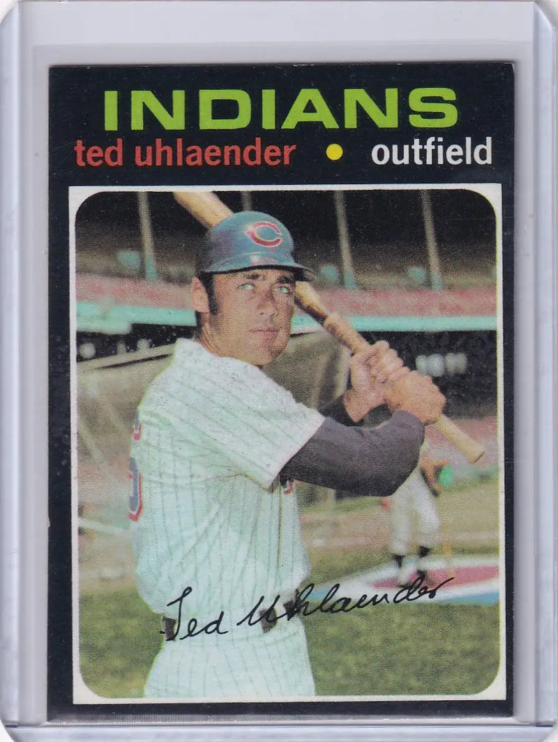 1971 Topps Baseball #347 Ted Uhlaender - Cleveland Indians