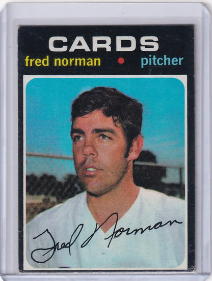 1971 Topps Baseball card of Fred Norman from the St. Louis Cardinals team