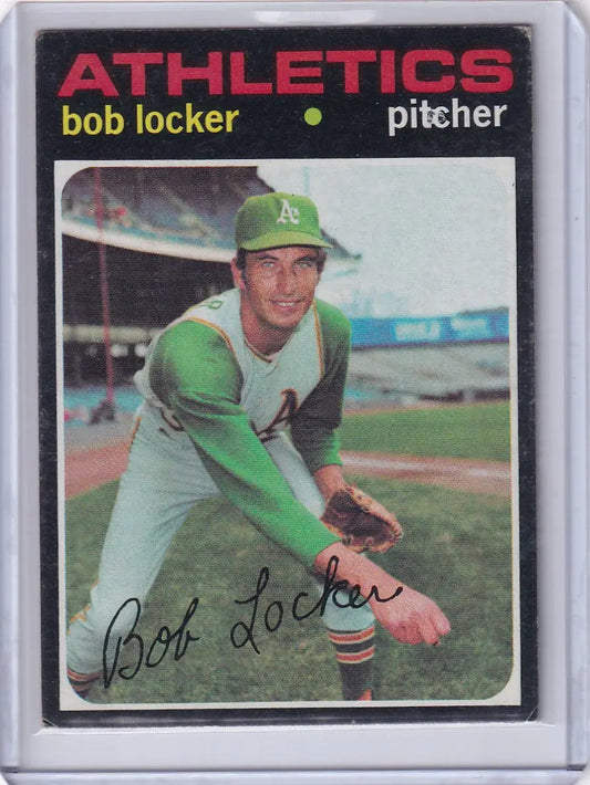 1971 Topps Baseball #356 Bob Locker - Oakland Athletics - Baseball Card Single