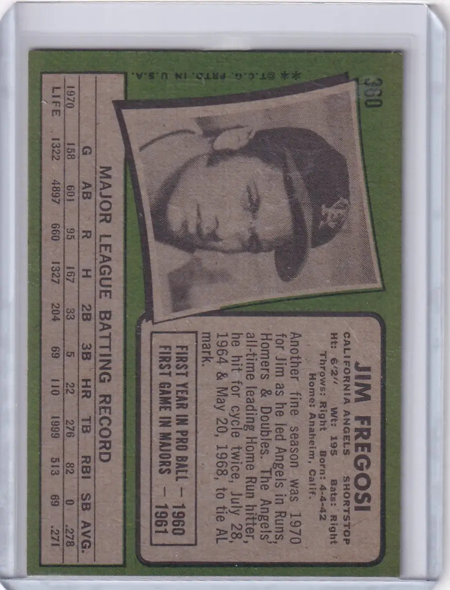 1971 Topps Baseball #360 Jim Fregosi - California Angels