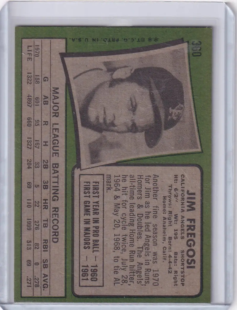 1971 Topps Baseball #360 Jim Fregosi - California Angels