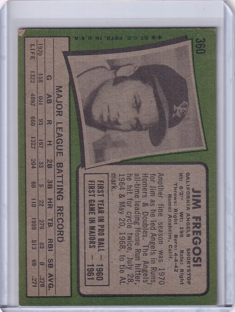 1971 Topps Baseball #360 Jim Fregosi - California Angels