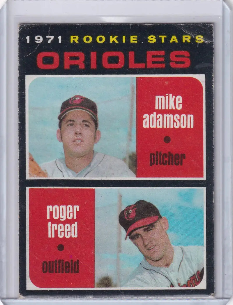 1971 Topps Baseball #362 Orioles Rookies - Mike Adamson / Roger Freed RC