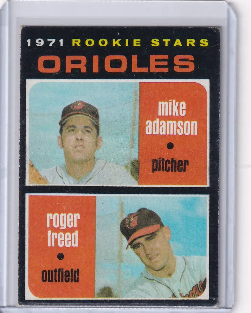 1971 Topps Baseball #362 Orioles Rookies - Mike Adamson / Roger Freed RC - Baseball Card Single