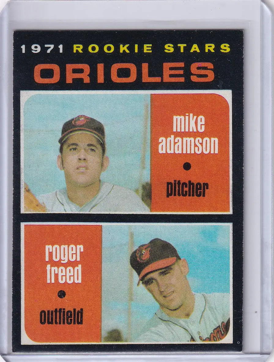 1971 Topps Baseball #362 Orioles Rookies - Mike Adamson / Roger Freed RC