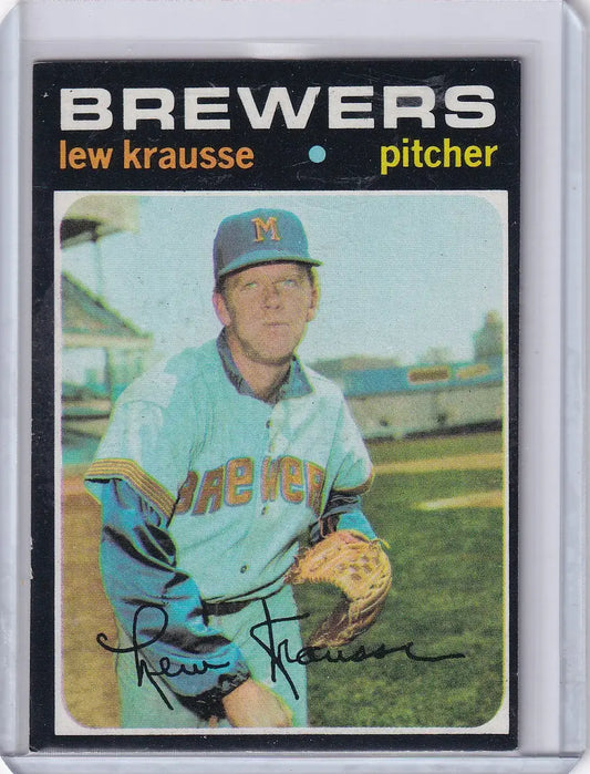 1971 Topps Baseball #372 Lew Krausse - Milwaukee Brewers - Baseball Card Single