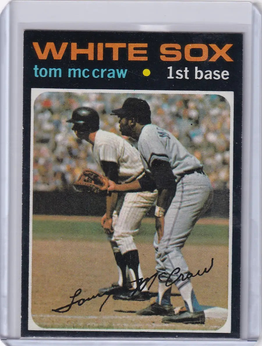 Tom McCraw in action for the Chicago White Sox on 1971 Topps Baseball card #373