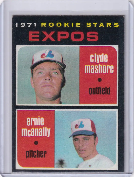 1971 Topps Baseball #376 Expos Rookies - Clyde Mashore / Ernie McAnally RC - Baseball Card Single