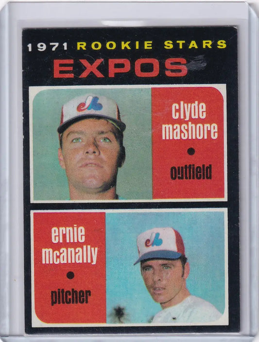 1971 Topps Baseball #376 Expos Rookies - Clyde Mashore / Ernie McAnally RC - Baseball Card Single