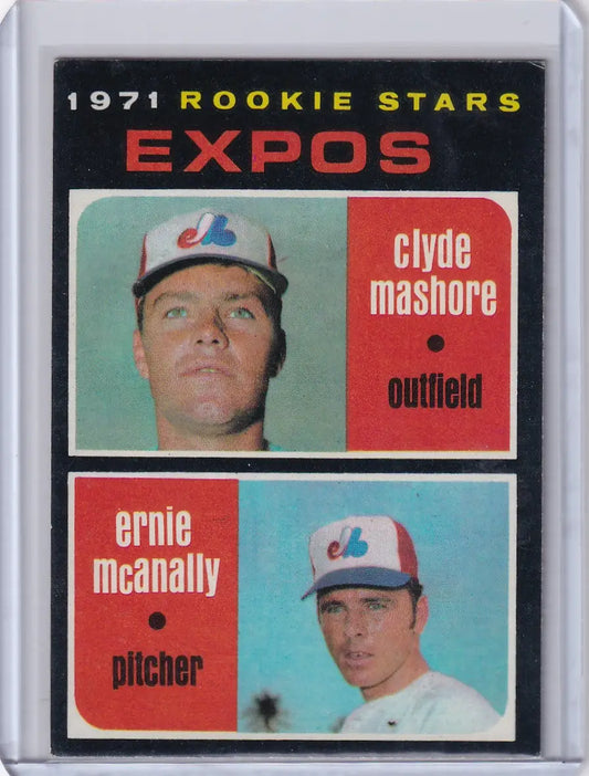 1971 Topps Baseball #376 Expos Rookies - Clyde Mashore / Ernie McAnally RC - Baseball Card Single