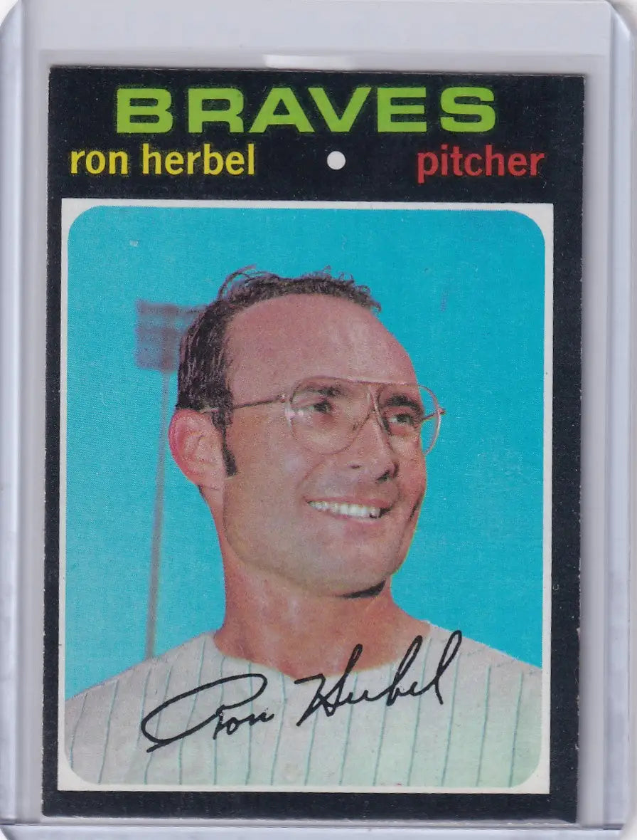 1971 Topps Baseball #387 Ron Herbel - Atlanta Braves