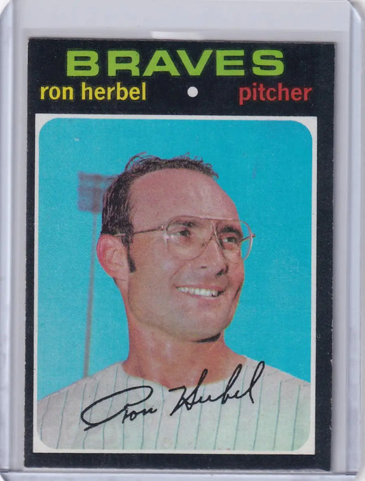 1971 Topps Baseball #387 Ron Herbel - Atlanta Braves - Baseball Card Single