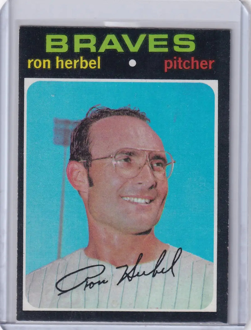 1971 Topps Baseball #387 Ron Herbel - Atlanta Braves